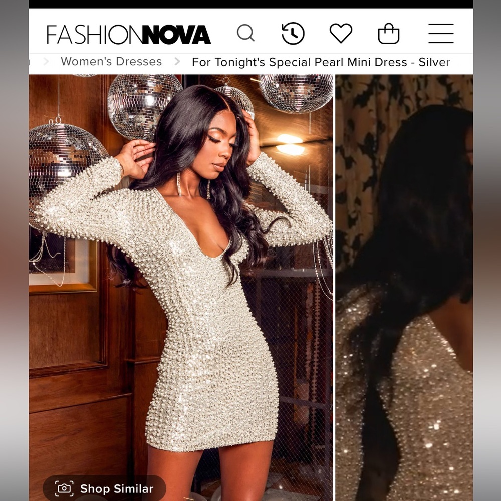 Fashion Nova | Dresses | Fashion Nova For Tonights Special Pearl Mini Dress  | Poshmark